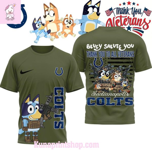 Indianapolis Colts x Bluey Salute Veterans Shirt
